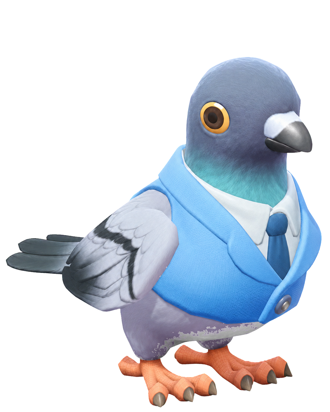 Oiseau Colombe en costume bleu dans Heartopia