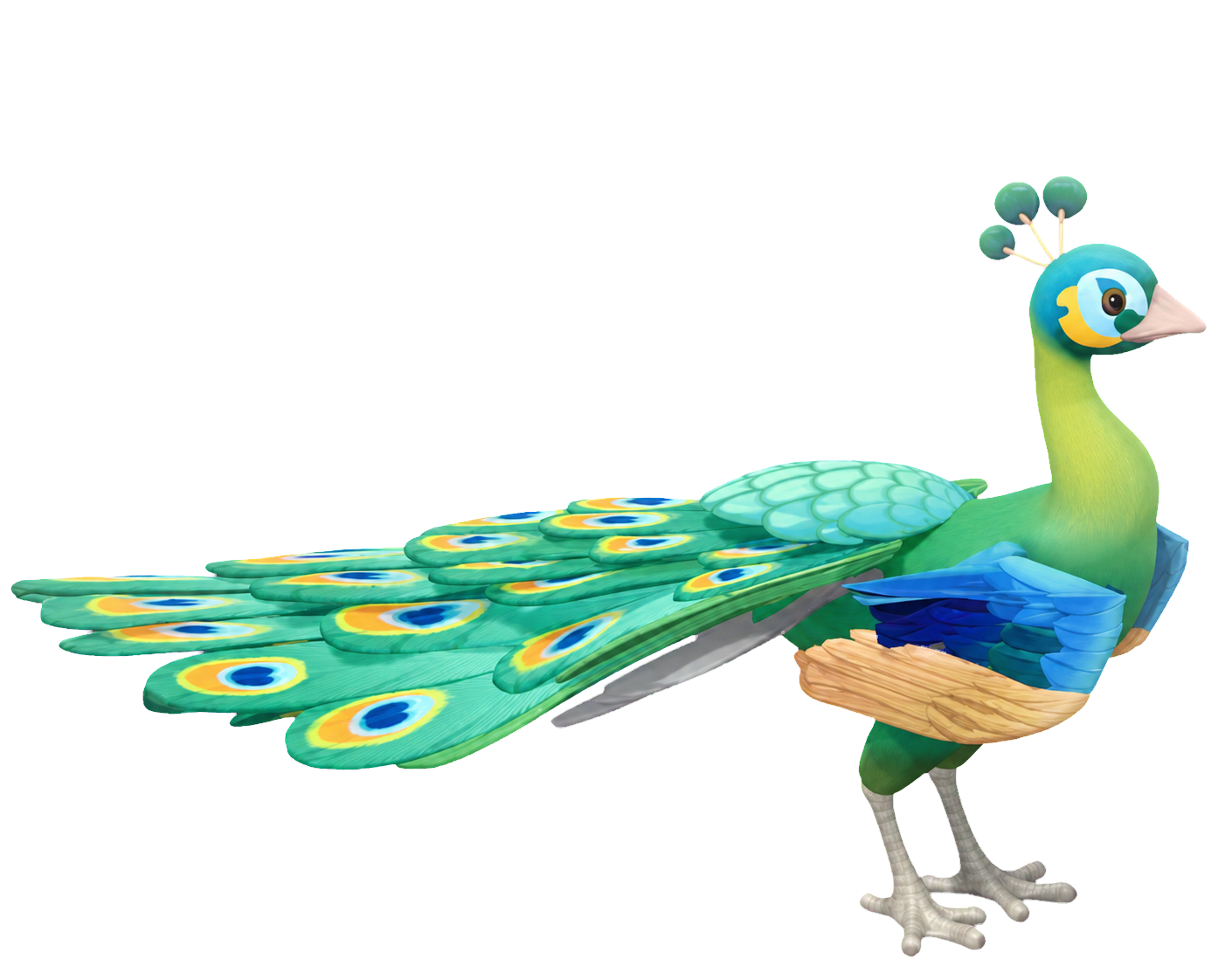 Oiseau Paon vert dans Heartopia