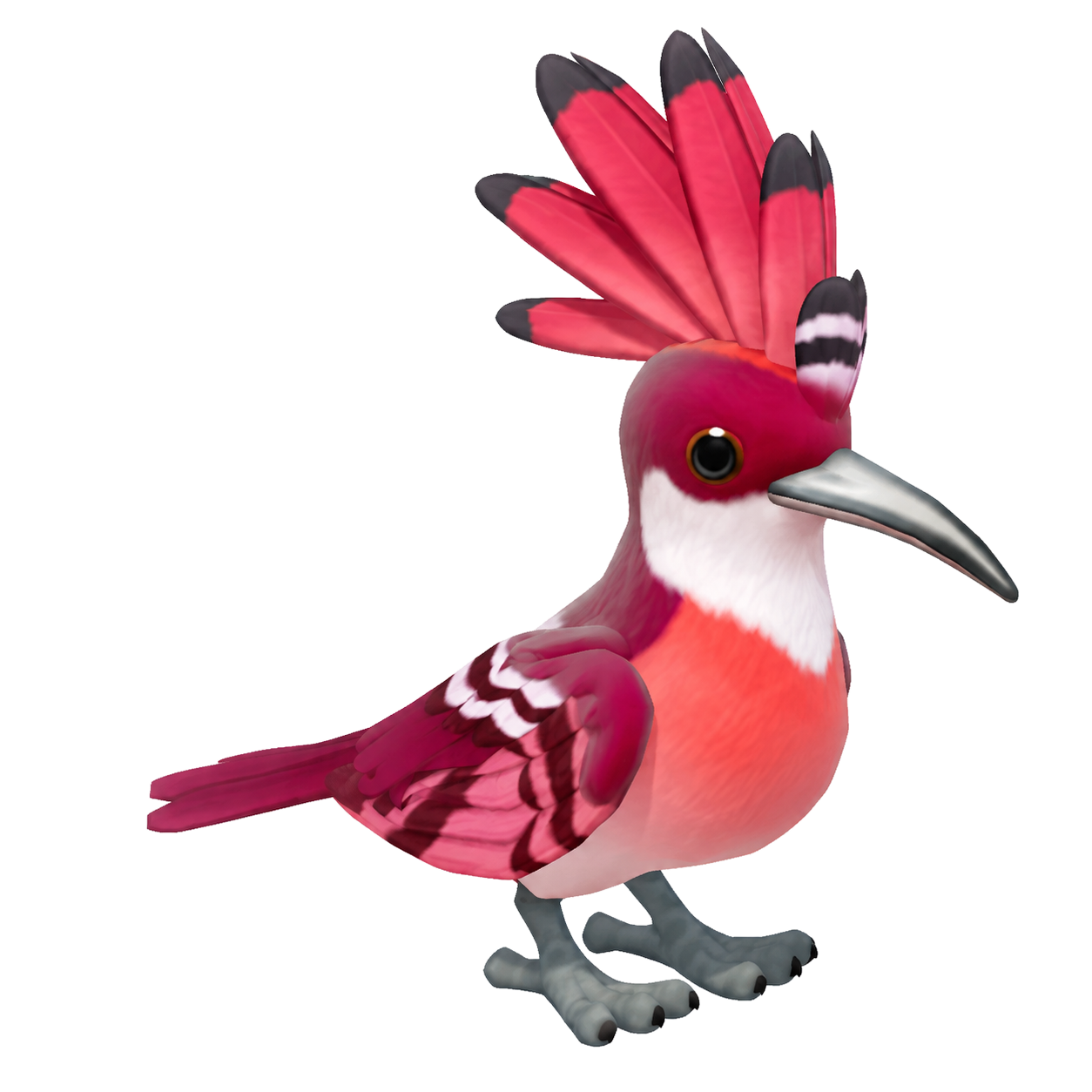 Oiseau Huppe à plumes rouges dans Heartopia