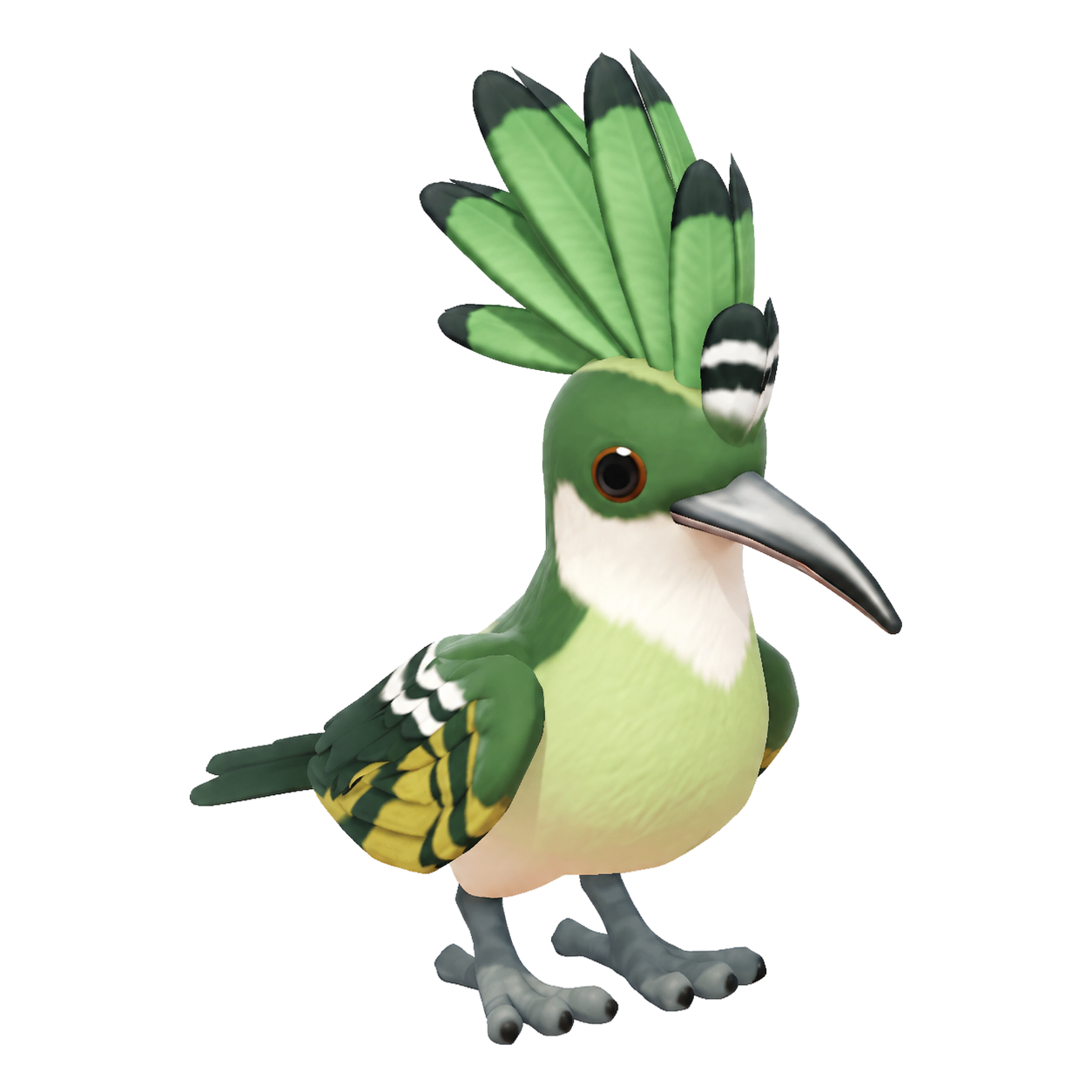 Oiseau Huppe à plumes vertes dans Heartopia
