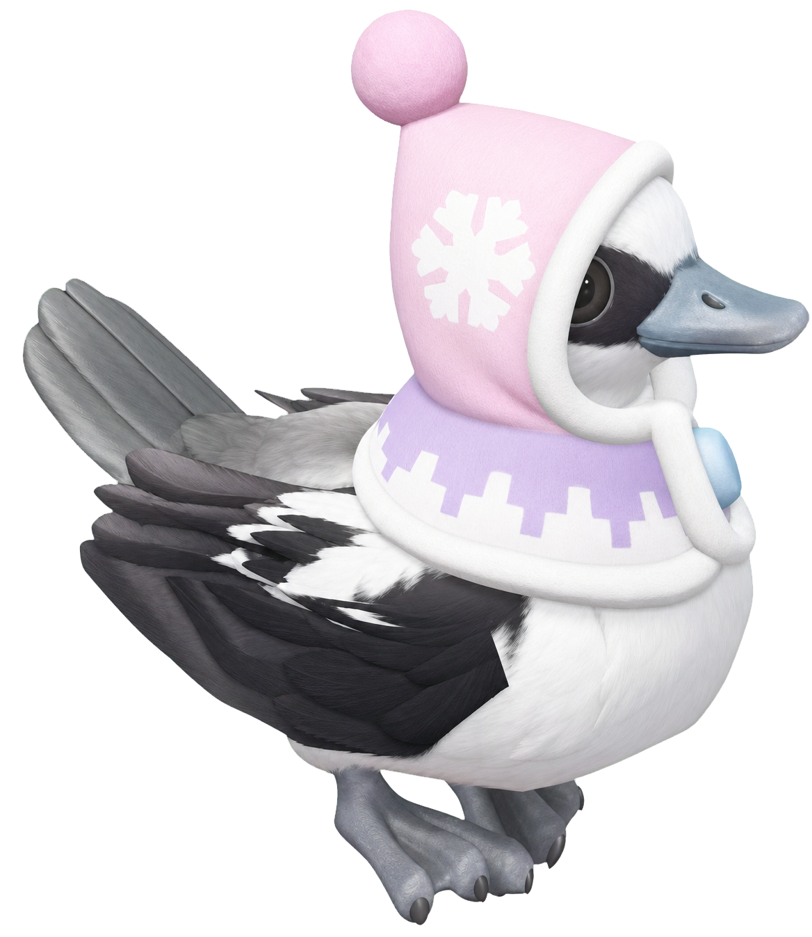Oiseau Harle piette d'hiver dans Heartopia